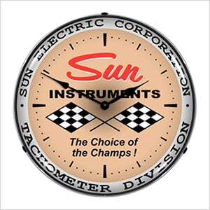 Sun Tachometer Division Backlit Wall Clock