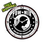 Collectable Sign and Clock POW MIA Backlit Wall Clock