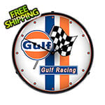 Collectable Sign and Clock Gulf Racing Backlit Wall Clock