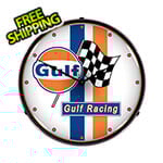 Collectable Sign and Clock Gulf Racing Backlit Wall Clock