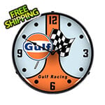 Collectable Sign and Clock Gulf Racing GT40 Backlit Wall Clock