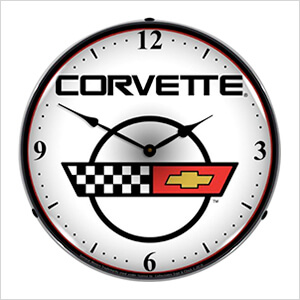 C4 Corvette Logo Backlit Wall Clock