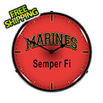 Collectable Sign and Clock Marines Semper Fi Backlit Wall Clock