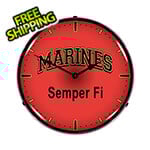 Collectable Sign and Clock Marines Semper Fi Backlit Wall Clock