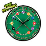 Collectable Sign and Clock Billiards Wall Backlit Clock