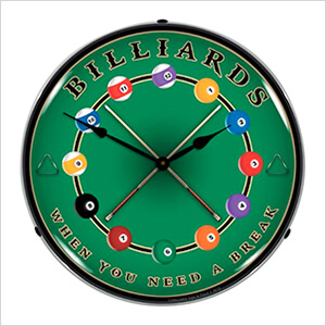 Billiards Wall Backlit Clock