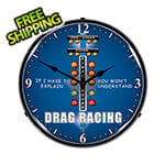 Collectable Sign and Clock Drag Racing Backlit Wall Clock