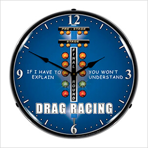 Drag Racing Backlit Wall Clock
