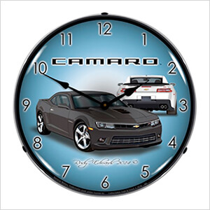 2014 SS Grey Camaro Backlit Wall Clock