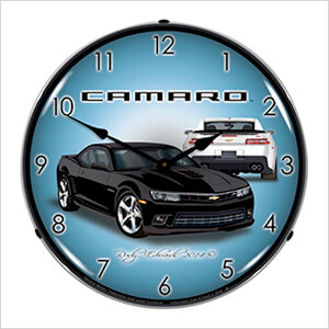 2014 SS Black Camaro Backlit Wall Clock