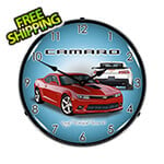 Collectable Sign and Clock 2014 SS Red Camaro Backlit Wall Clock