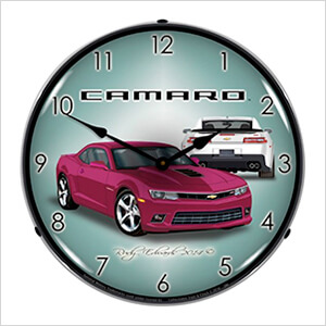 2014 SS Magenta Camaro Backlit Wall Clock