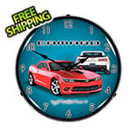 Collectable Sign and Clock 2014 SS Hot Red Camaro Backlit Wall Clock