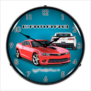 2014 SS Hot Red Camaro Backlit Wall Clock