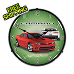 Collectable Sign and Clock 2014 SS Rock Red Camaro Backlit Wall Clock
