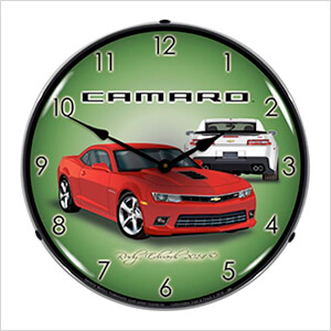 2014 SS Rock Red Camaro Backlit Wall Clock