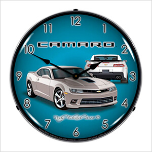 2014 SS Silver Camaro Backlit Wall Clock