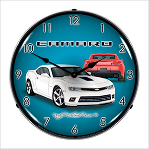 2014 SS White Camaro Backlit Wall Clock