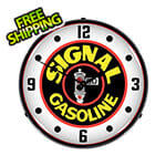 Collectable Sign and Clock Signal Gasoline Backlit Wall Clock