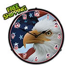 Collectable Sign and Clock American Bald Eagle Backlit Wall Clock