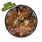 Collectable Sign and Clock Marine Corps Memorial Iwo Jima Backlit Wall Clock