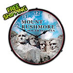 Collectable Sign and Clock Mount Rushmore Backlit Wall Clock