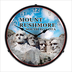 Mount Rushmore Backlit Wall Clock