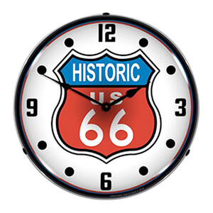 Historic Route 66 Backlit Wall Clock