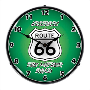 Route 66 The Mother Road Backlit Wall Clock