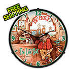Collectable Sign and Clock The Last Shot 19th Hole Backlit Wall Clock