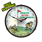 Collectable Sign and Clock Bad Day on the Golf Course Backlit Wall Clock