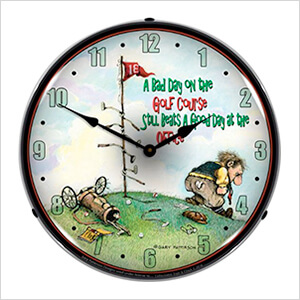 Bad Day on the Golf Course Backlit Wall Clock