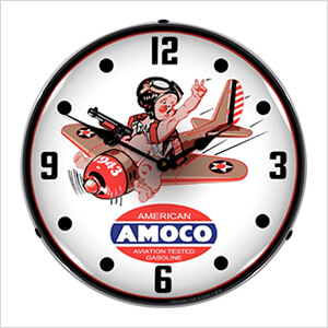 Amoco Aviation Backlit Wall Clock