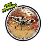 Collectable Sign and Clock English Setters Backlit Wall Clock