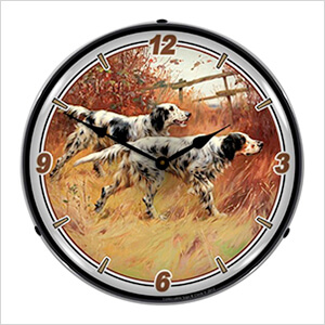 English Setters Backlit Wall Clock