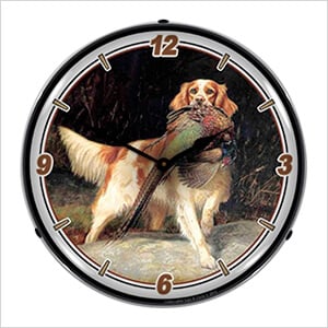 Bird and Setter Backlit Wall Clock