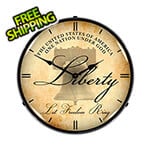Collectable Sign and Clock Liberty Bell Backlit Wall Clock