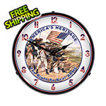 Collectable Sign and Clock Americas Heritage Backlit Wall Clock