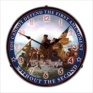 First and Second Amendment Backlit Wall Clock