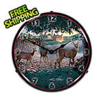 Collectable Sign and Clock Field of Dreams Deer Backlit Wall Clock