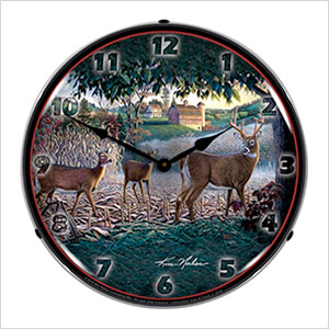 Field of Dreams Deer Backlit Wall Clock
