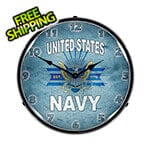 Collectable Sign and Clock United States Navy Backlit Wall Clock