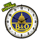 Collectable Sign and Clock B&O Railroad Backlit Wall Clock