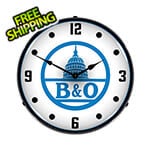Collectable Sign and Clock B&O Railroad Backlit Wall Clock