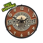 Collectable Sign and Clock Baltimore & Ohio Railroad Backlit Wall Clock