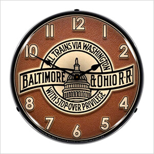 Baltimore & Ohio Railroad Backlit Wall Clock