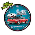 Collectable Sign and Clock 1967 Corvette Stingray Backlit Wall Clock
