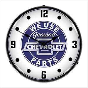 We Use Genuine Chevrolet Parts Backlit Wall Clock