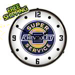 Collectable Sign and Clock Chevrolet Super Service Backlit Wall Clock