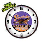 Collectable Sign and Clock Powerlube Motor Oil Backlit Wall Clock